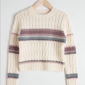 & Other Stories Wool Cropped Cable Knit Sweater